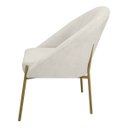 Ver imagem 4 de Kit 2 Banqueta Poltrona Lua Pé Metal Bouclê Ideal para Sala Penteadeira ou Salão:bege Claro