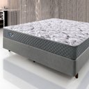Ver imagem 3 de Cama Box Casal 138x188 com Colchão Molas Ensacadas Ecoflex Courino Linho