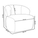 Ver imagem 3 de Poltrona de Couro Legítimo Giratória Gana