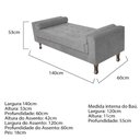 Ver imagem 5 de Recamier Baú Félix Solteiro 140 Cm Corano - Adj Decor - Cinza