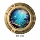 Ver imagem 2 de Adesivo de Parede Infantil Janela Fundo do Oceano 3d
