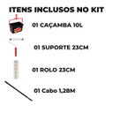 Ver imagem 2 de Bandeja para Pintura 10l com Alça + Suporte Garfo + Rolo de Pintura 23cm 10mm + Cabo Extensor 1,28m