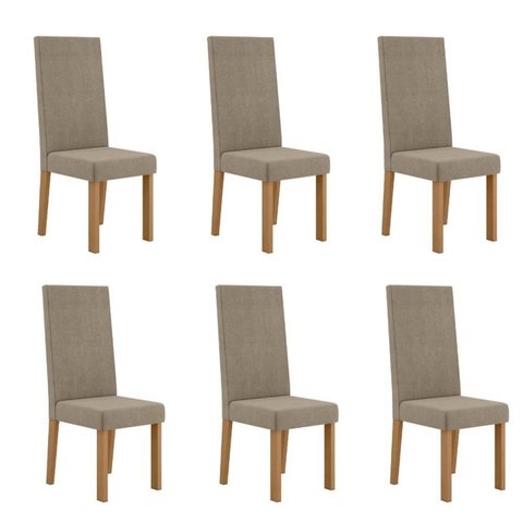 Conjunto 6 Cadeiras para Sala de Jantar Nice Marrom/Mel/Caramelo