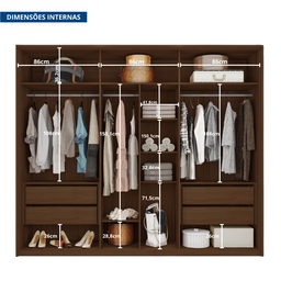Guarda Roupa Casal 6 Portas 4 Gavetas Suburban Reflex - 9 Guarda Roupa Casal 6 Portas 4 Gavetas Suburban Reflex - 9