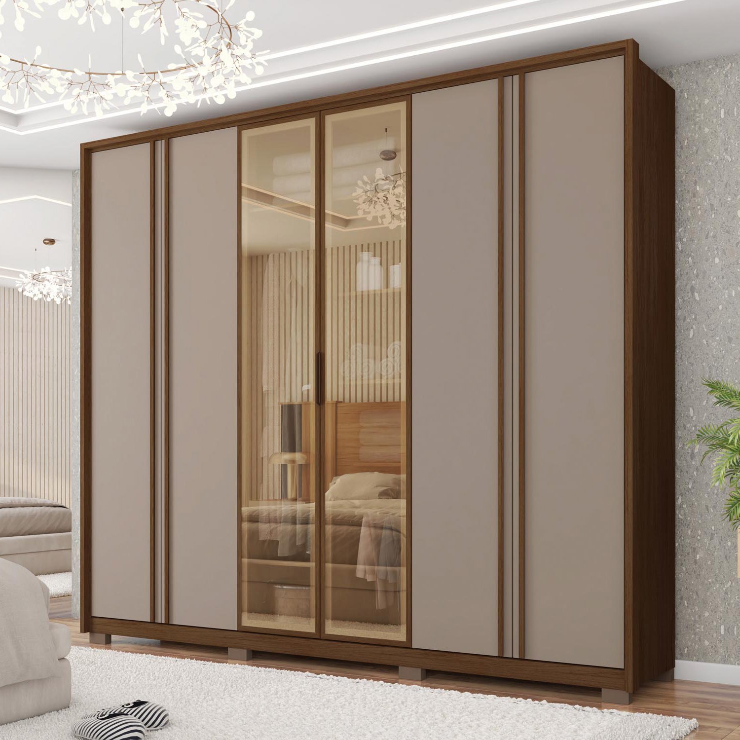 Guarda Roupa Casal 6 Portas 4 Gavetas Suburban Reflex - 1