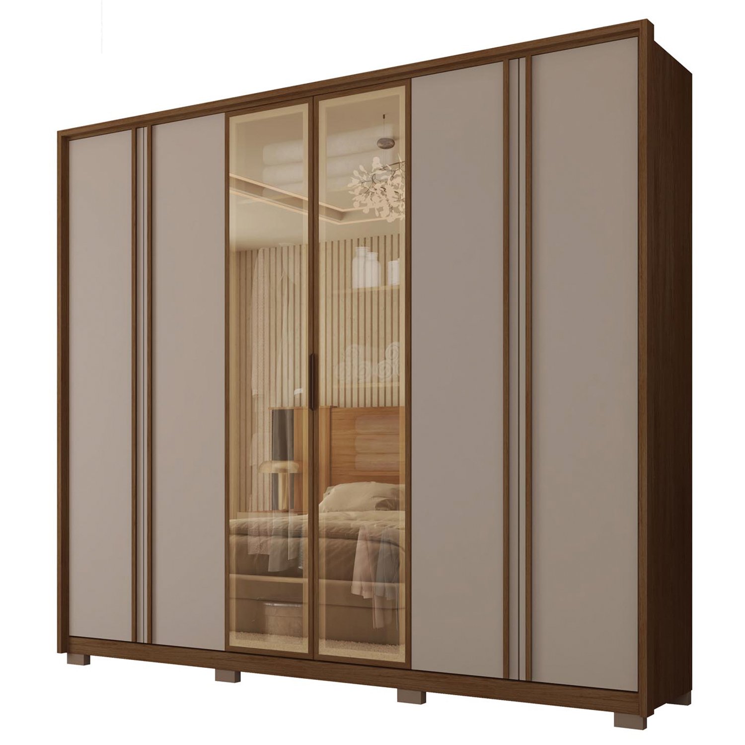 Guarda Roupa Casal 6 Portas 4 Gavetas Suburban Reflex - 4