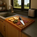 Ver imagem 5 de Kit 2 Tábuas de Corte Teca 48x33 Encaixe para Bancada Churrasco Zanline