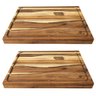 Kit 2 Tábuas de Corte Teca 48x33 Encaixe para Bancada Churrasco Zanline - 1