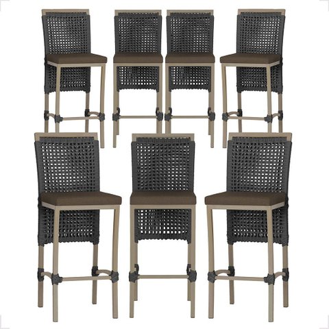 7 Banqueta em Alumínio Roma Fendi Corda Náutica Tecido 9