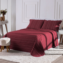 Ver imagem 3 de Kit 3 Pçs Cobre Leito Casal Padrão Heitor Hipercal 400 Fios Bordado: Vermelho Marsala