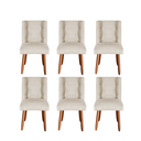 Ver imagem 1 de Kit 6 Cadeiras Sala de Jantar Cozinha Estofada Paris Suede:bege