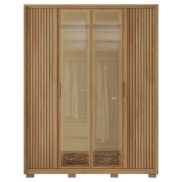Guarda Roupa Solteiro 4 Portas 3 Gavetas com Vidro Reflecta - 3 Guarda Roupa Solteiro 4 Portas 3 Gavetas com Vidro Reflecta - 3