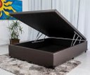 Ver imagem 3 de Cama Báu Box Base Casal Blindado Corino Marrom com Pistão a Gás.