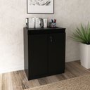 Ver imagem 1 de Balcão para Escritório com Chave Me4149 Preto Tecnomobili