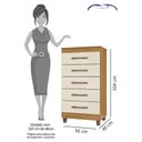 Ver imagem 3 de Cômoda 5 Gavetas Alta Esmeralda