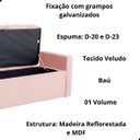 Ver imagem 2 de Calçadeira de Sapatos Baú Estofada 140 Cm Casal Veludo Emma