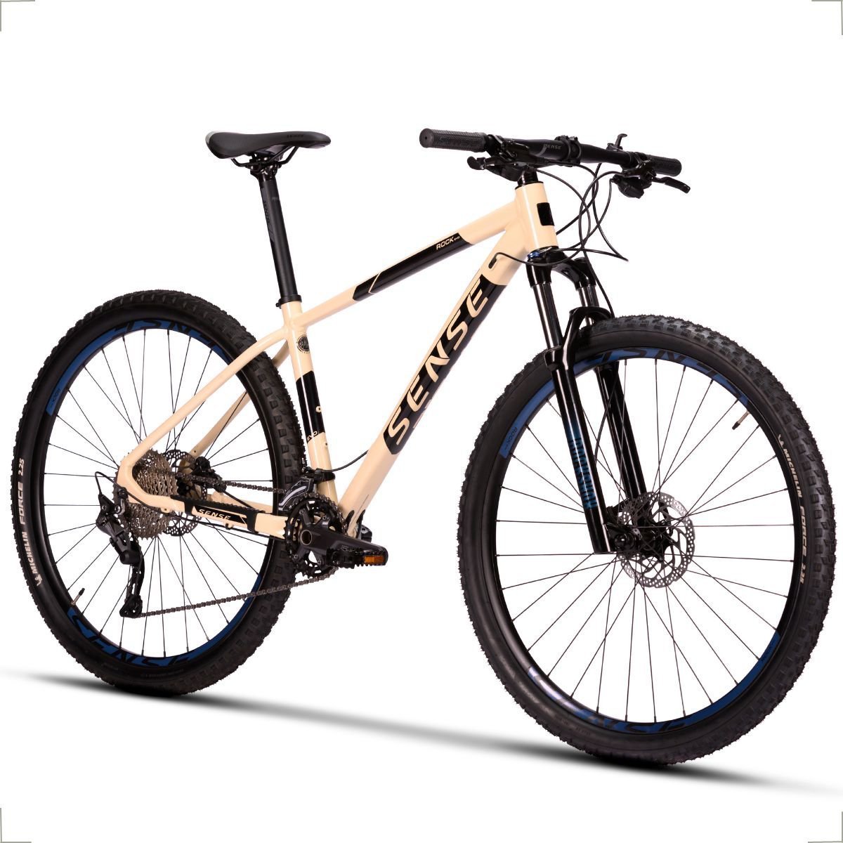 Bicicleta Mtb Aro 29 Sense Rock Evo 2023 Shimano Deore 2x10 Velocidades:Bege/Preto/17/Unissex - 1