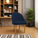 Ver imagem 5 de Cadeira Decorativa Estofada Para Sala Recepção Cozinha Lua Star Veludo Azul Marinho Do Lar Móveis e