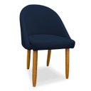 Ver imagem 1 de Cadeira Decorativa Estofada Para Sala Recepção Cozinha Lua Star Veludo Azul Marinho Do Lar Móveis e