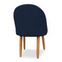 Ver imagem 4 de Cadeira Decorativa Estofada Para Sala Recepção Cozinha Lua Star Veludo Azul Marinho Do Lar Móveis e