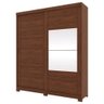 Guarda Roupa Solteiro Com Espelho 2 Portas H02 Veiga Castanho HP - Mpozenato - 1