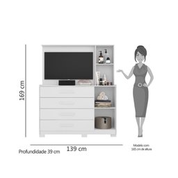 Cômoda com Painel Para TV de até 43 Polegadas Ilhabela - 4