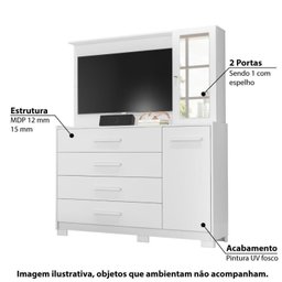 Cômoda com Painel Para TV de até 43 Polegadas Ilhabela - 3