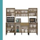 Ver imagem 5 de Cozinha Compacta Arizona Home 14 Portas 1 Gaveta MDF-MDP 212cm Amadeirado