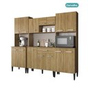 Ver imagem 4 de Cozinha Compacta Arizona Home 14 Portas 1 Gaveta MDF-MDP 212cm Amadeirado