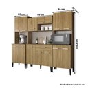 Ver imagem 7 de Cozinha Compacta Arizona Home 14 Portas 1 Gaveta MDF-MDP 212cm Amadeirado