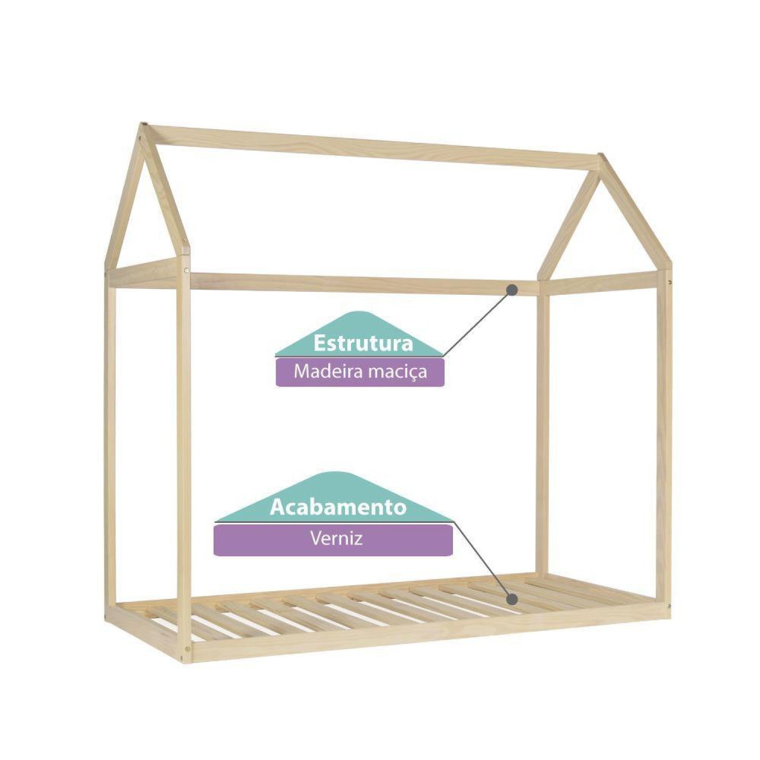 Mini Cama Montessoriana Casinha II Casatema - 2