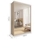 Ver imagem 3 de Guarda-roupa Solteiro 2 Portas de Correr 2 Gavetas e 6 Espelhos Salvador Top - Branco