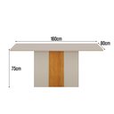 Ver imagem 3 de Sala de Jantar Mesa 160cm 6 Cadeiras Doha Branco/Off/Freijó Decor