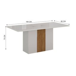Sala de Jantar Mesa 160cm 6 Cadeiras Doha - 3