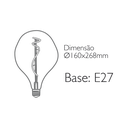 Ver imagem 2 de Lâmpada Filamento Vetro D160 4W E27 Bivolt Romalux