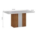Ver imagem 3 de Sala de Jantar Mesa 120cm 4 Cadeiras Doha Marrom/Freijó/Off