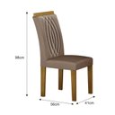 Ver imagem 4 de Sala de Jantar Mesa 120cm 4 Cadeiras Doha Marrom/Freijó/Off