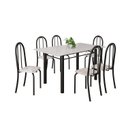 Ver imagem 2 de Conjunto de Mesa Tubular 140cm X 75cm Tampo em Vidro com 6 Cadeiras Iris B