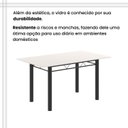 Ver imagem 7 de Conjunto de Mesa Tubular 140cm x 75cm Tampo em Vidro com 6 Cadeiras Iris B Preto/Botanic Bege