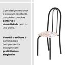 Ver imagem 6 de Conjunto de Mesa Tubular 140cm x 75cm Tampo em Vidro com 6 Cadeiras Iris B Preto/Botanic Bege
