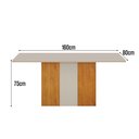 Ver imagem 3 de Sala de Jantar Mesa 160cm 6 Cadeiras Doha Marrom/Freijó/Off