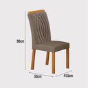 Ver imagem 4 de Sala de Jantar Mesa 160cm 6 Cadeiras Doha Marrom/Freijó/Off