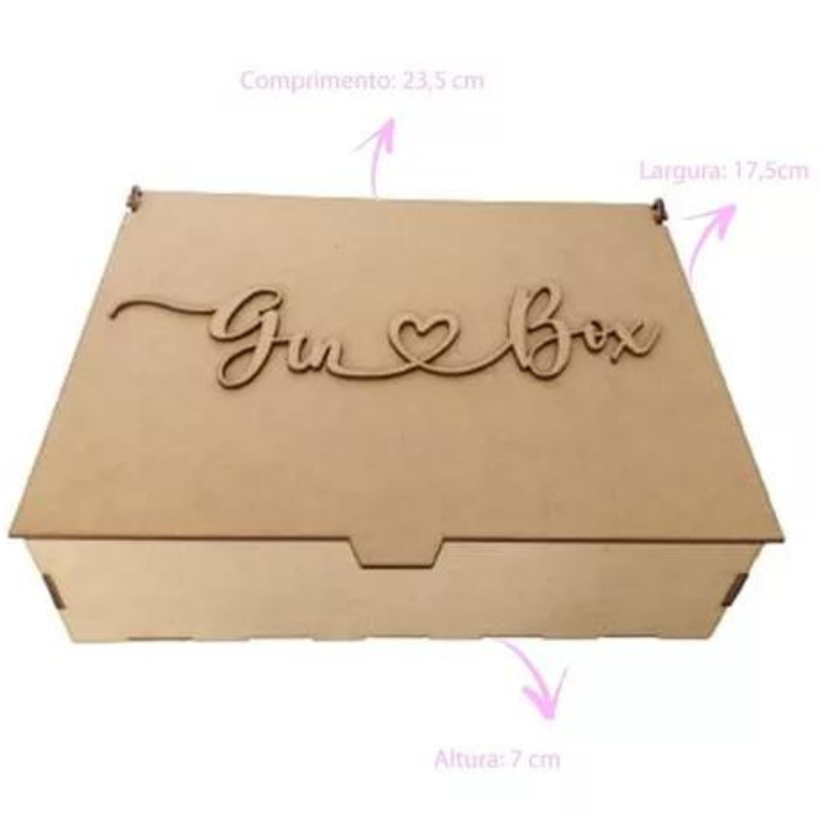 Caixa Gin Tonica - Box Especiarias Organizadora - Decoração - MDF Cru - S/Divisória - 23cm - 4