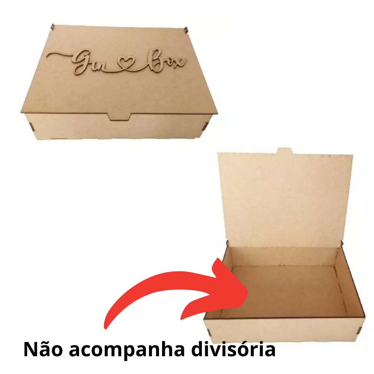 Caixa Gin Tonica - Box Especiarias Organizadora - Decoração - MDF Cru - S/Divisória - 23cm - 3