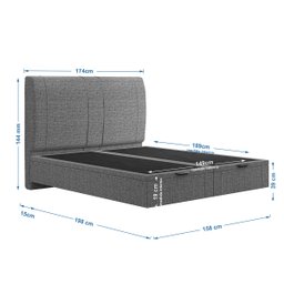 Cama Flutuante Baú Space Queen Linho - Skybox - 6