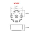 Ver imagem 2 de Móveis Clínicos - Cuba Deki com Aço 304 - Medidas 30x15cm