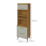 Paneleiro 2 Portas 1 Gaveta Torre Quente Nesher Princesa 70cm 100% Mdf - Freijo-off White - 2