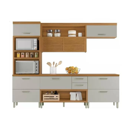 Paneleiro 2 Portas 1 Gaveta Torre Quente Nesher Princesa 70cm 100% Mdf - Freijo-off White - 3