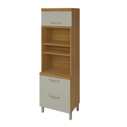 Paneleiro 2 Portas 1 Gaveta Torre Quente Nesher Princesa 70cm 100% Mdf - Freijo-off White - 1