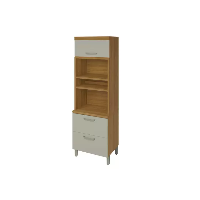 Paneleiro 2 Portas 1 Gaveta Torre Quente Nesher Princesa 70cm 100% Mdf - Freijo-off White